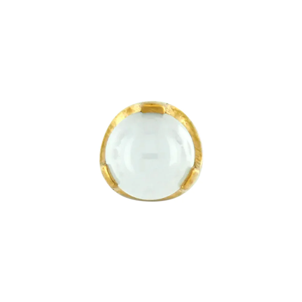 threadless: "Classic" End in Gold with Ceramic Pearl - Image 2