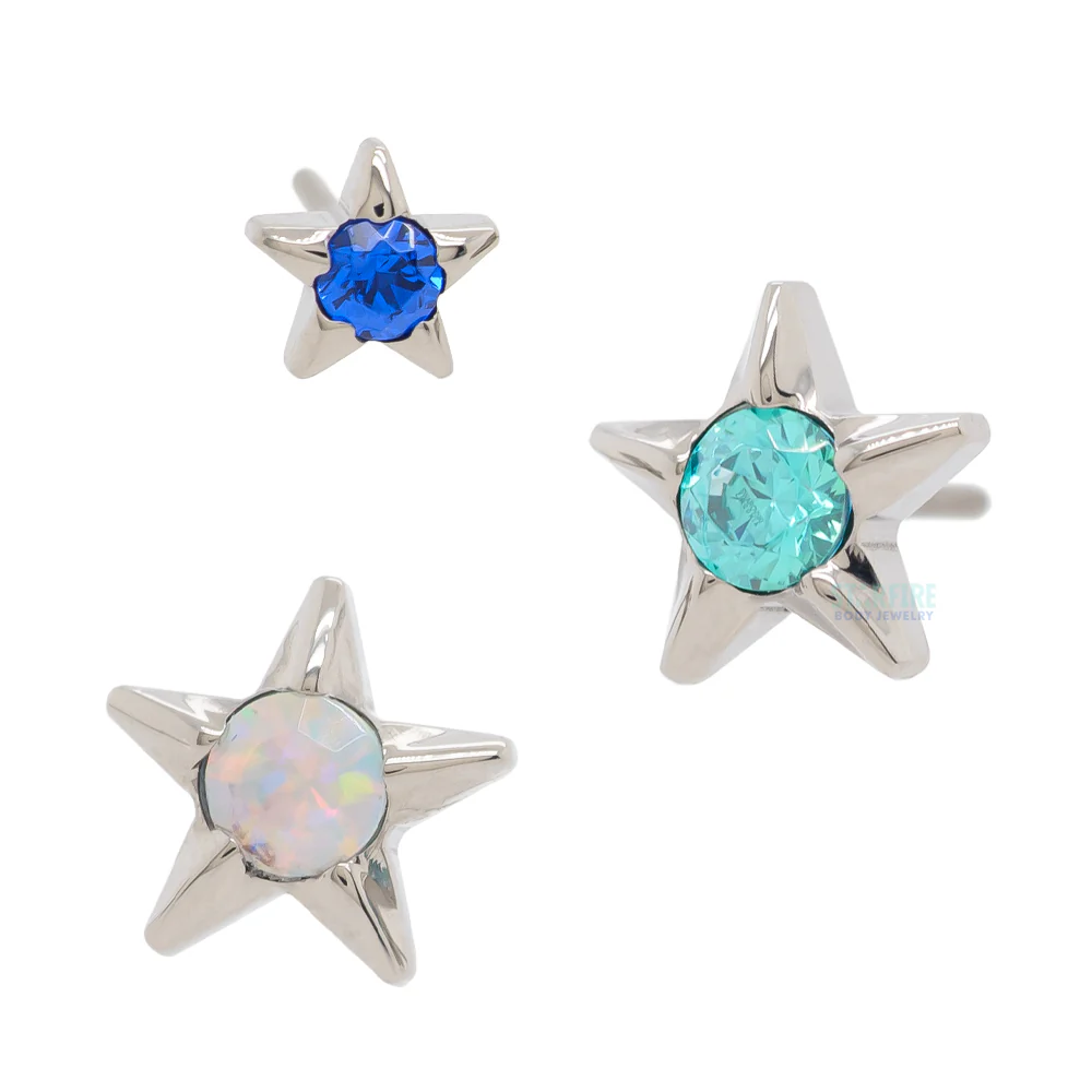 threadless: Gem Star End with Brilliant-Cut Gem