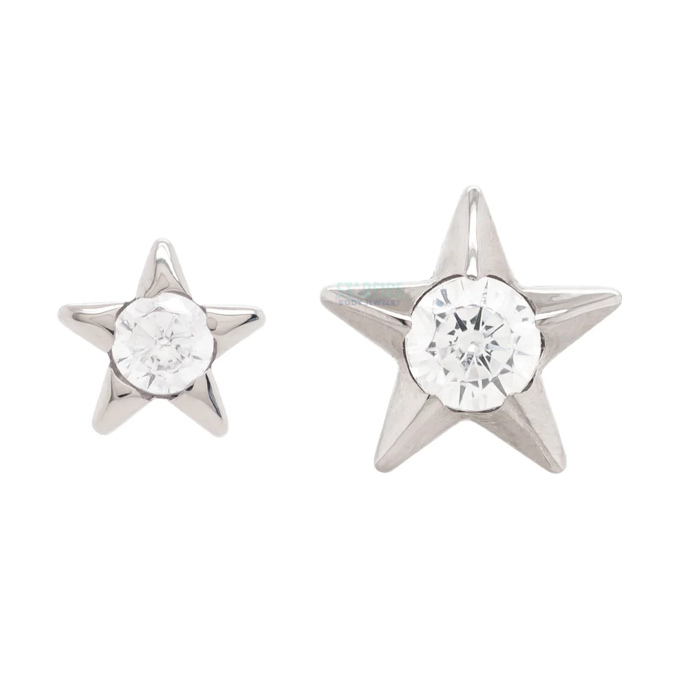 threadless: Gem Star End with Brilliant-Cut Gem - Image 3