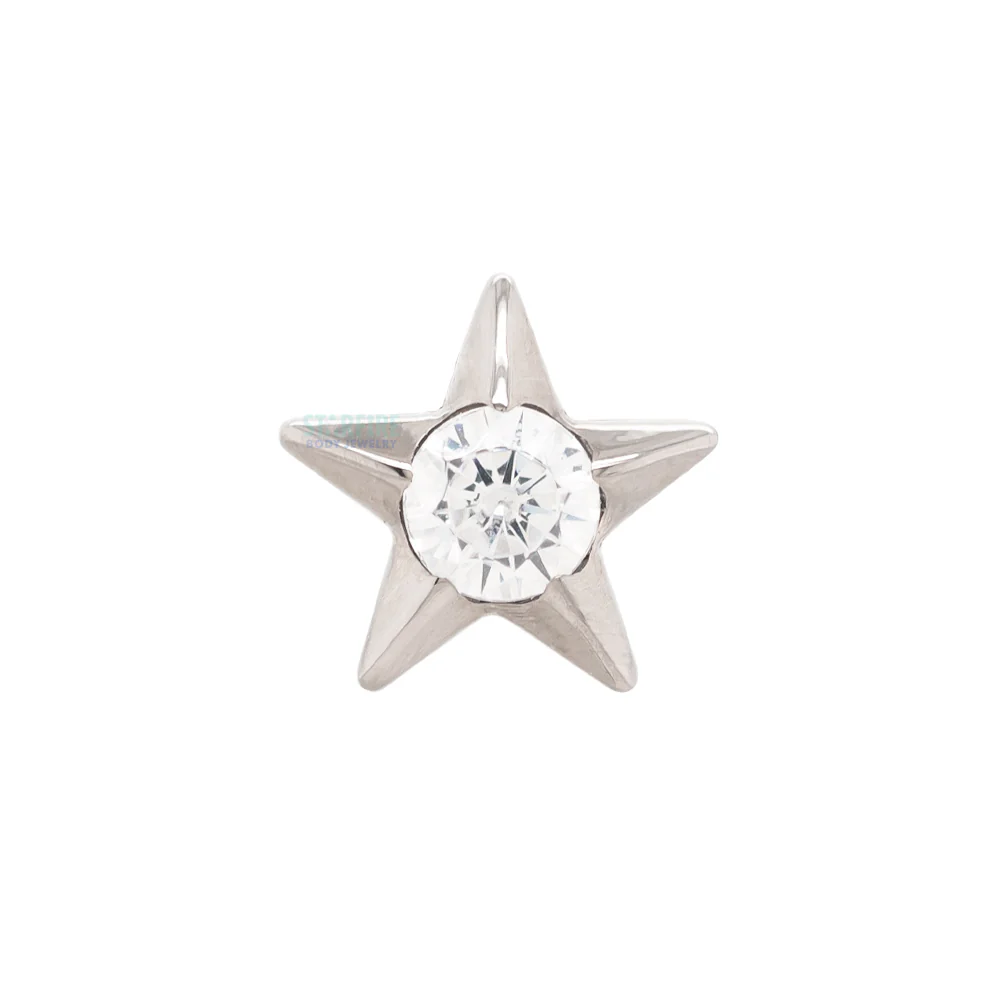 threadless: Gem Star End with Brilliant-Cut Gem - Image 4