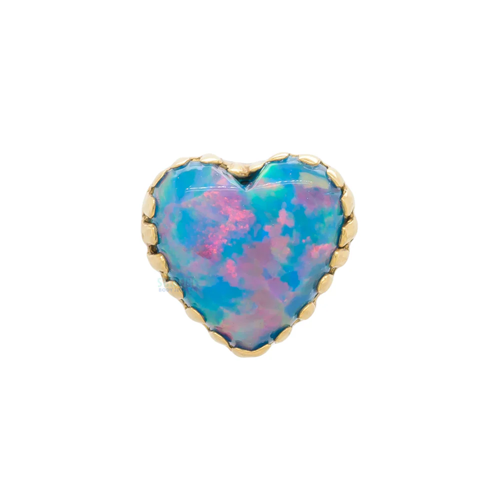 threadless: Heart Opal End in Gold - Image 6