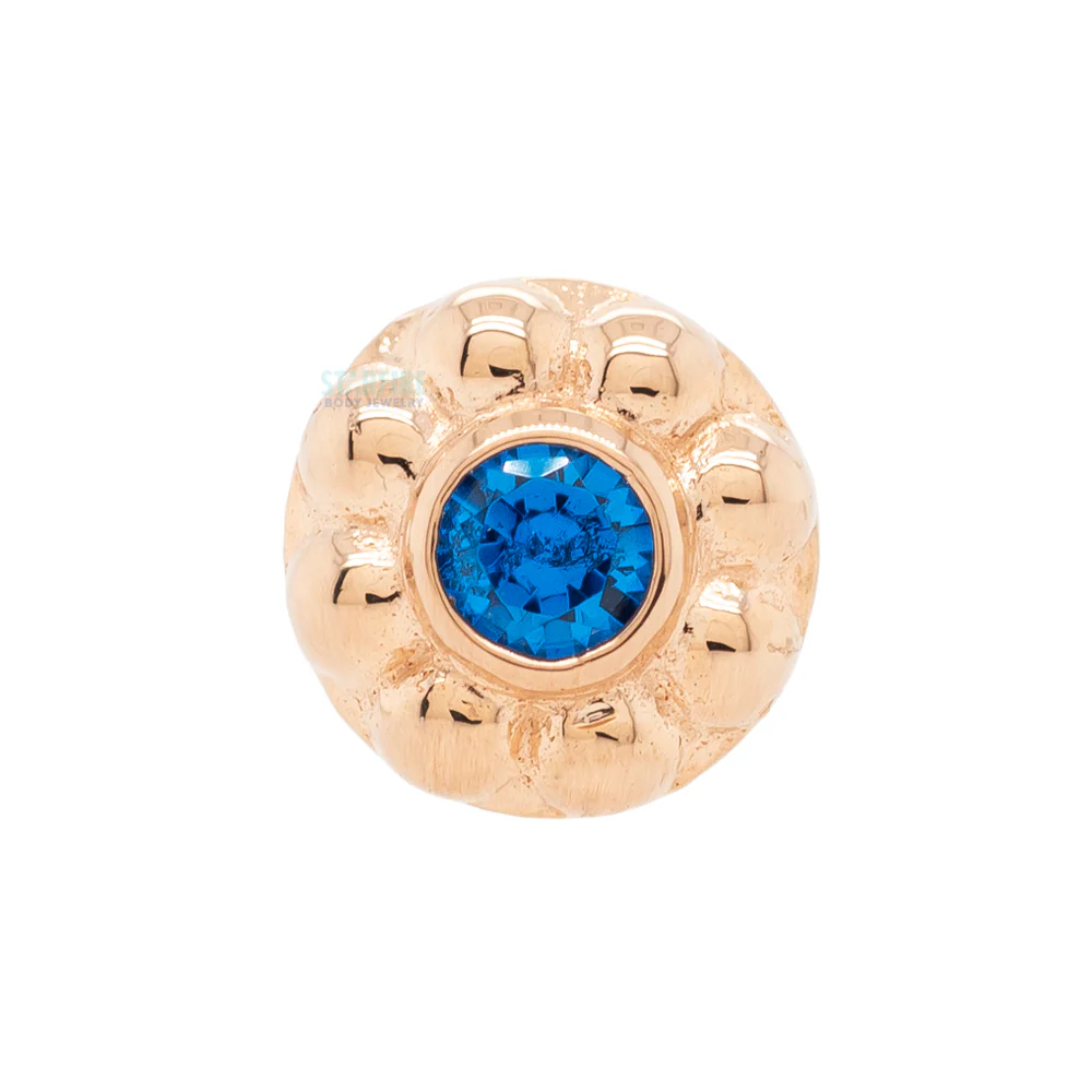 threadless: "Ipsa" End in Rose Gold with Brilliant-Cut Gem - Image 3