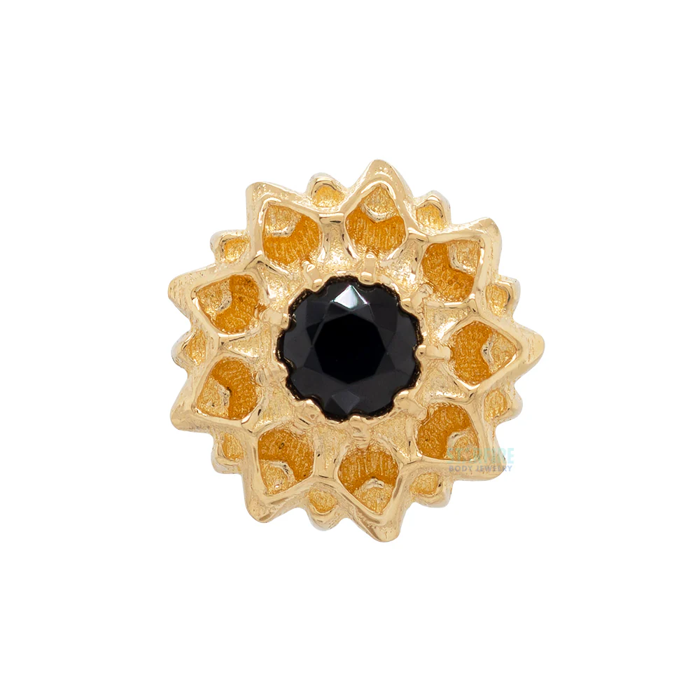 threadless: "Lucas" End in Gold with Brilliant-Cut Gem - Image 4