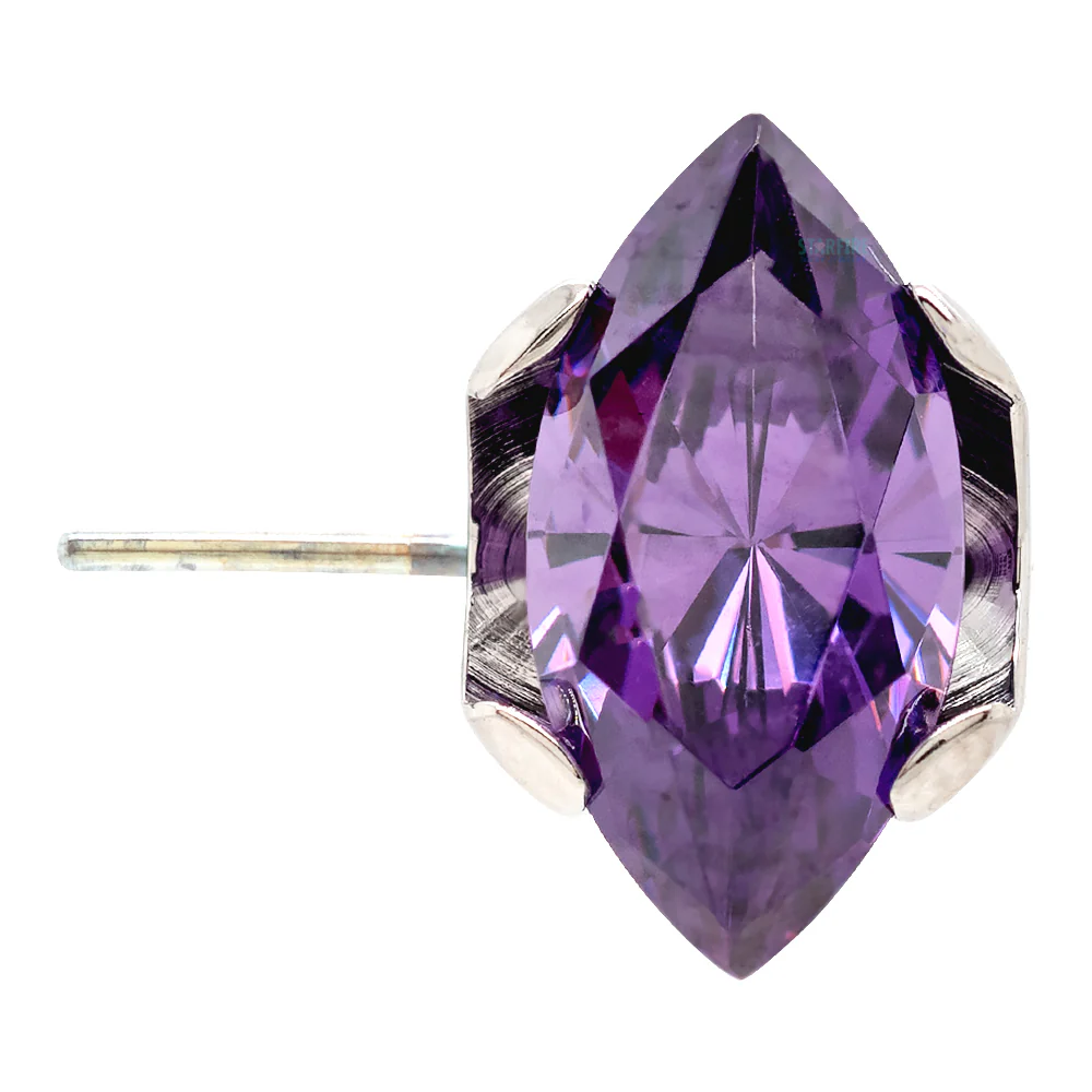 threadless: Marquise-Cut Brilliant-Cut Gems Side-Set End - Image 3