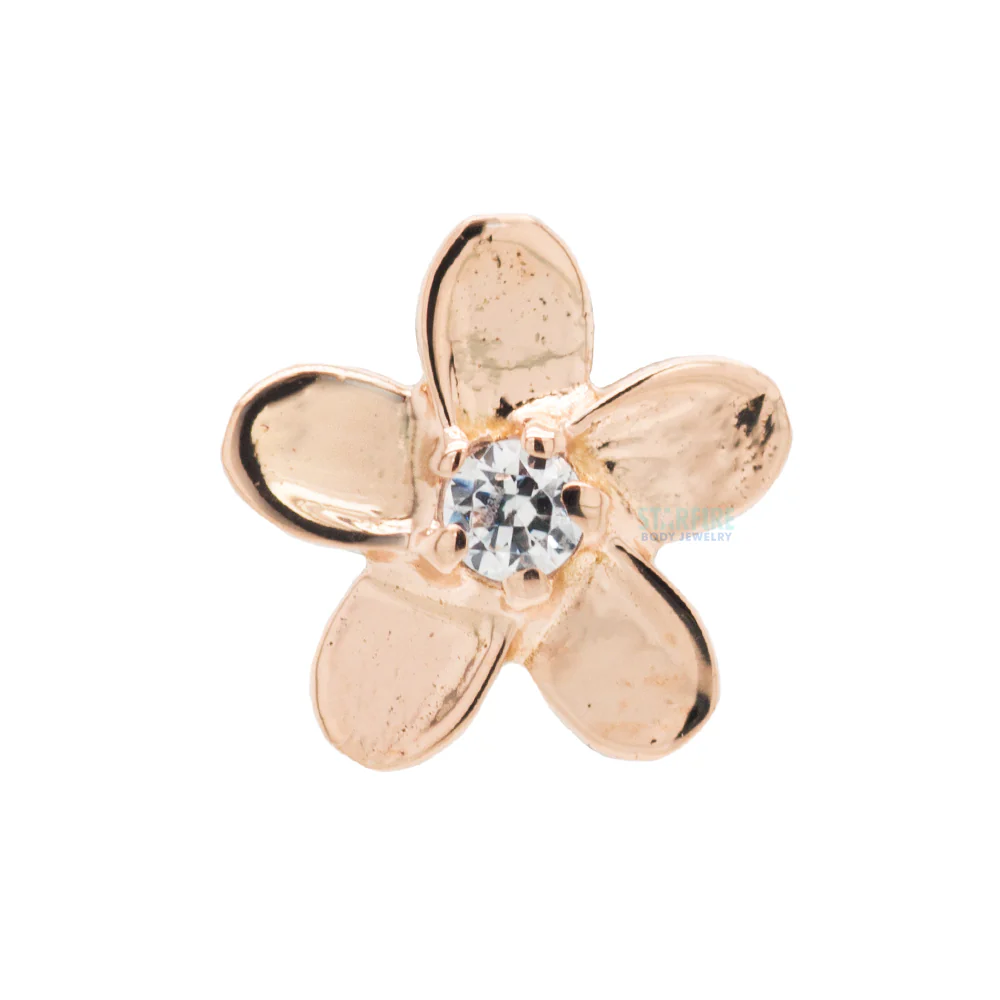 threadless: Plumeria End in Gold with Brilliant-Cut Gems - Image 4