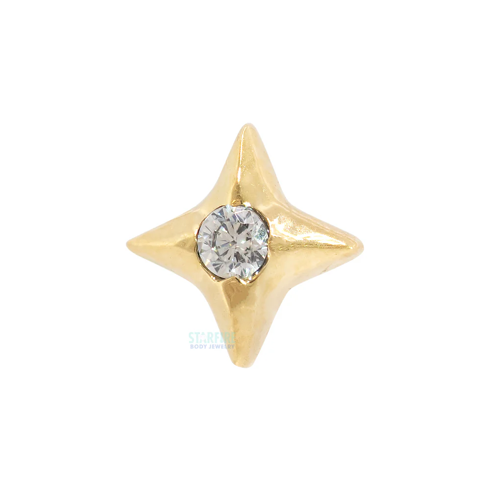 threadless: "Polaris" End in Gold with Brilliant-Cut Gem