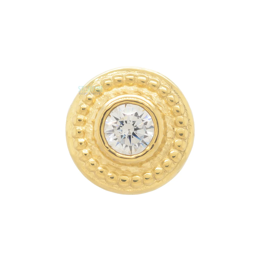 threadless: "Portola" End in Gold with Brilliant-Cut Gem - Image 2