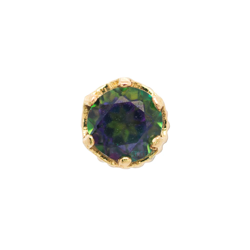 threadless: "Queen" Crown End in Gold with Mystic Topaz - Image 2