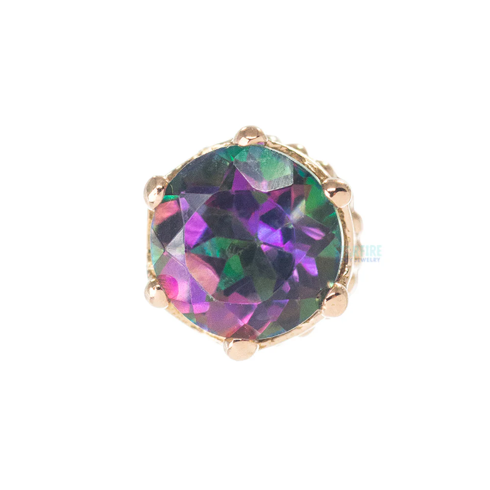 threadless: "Queen" Crown End in Gold with Mystic Topaz - Image 4
