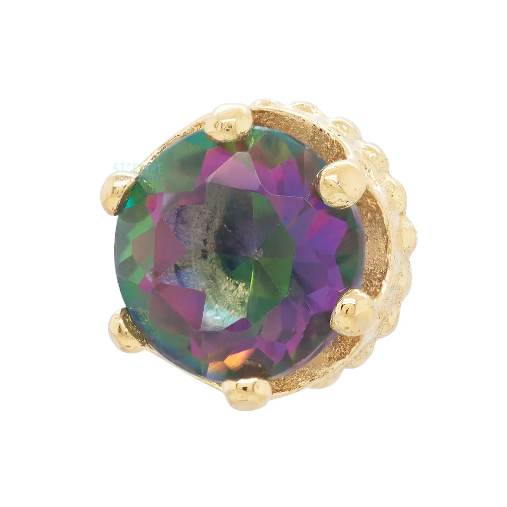 threadless: "Queen" Crown End in Gold with Mystic Topaz - Image 6