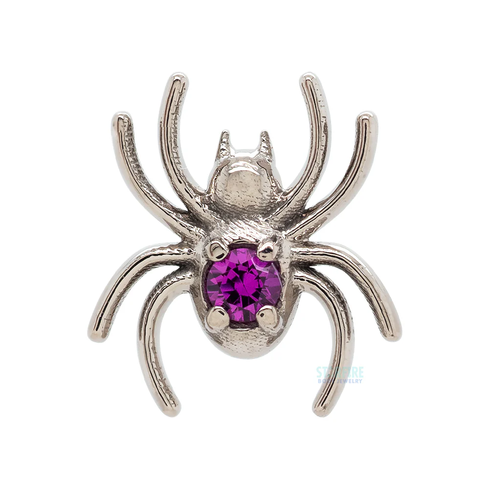 threadless: Spider End in Gold with Brilliant-Cut Gem - Image 3
