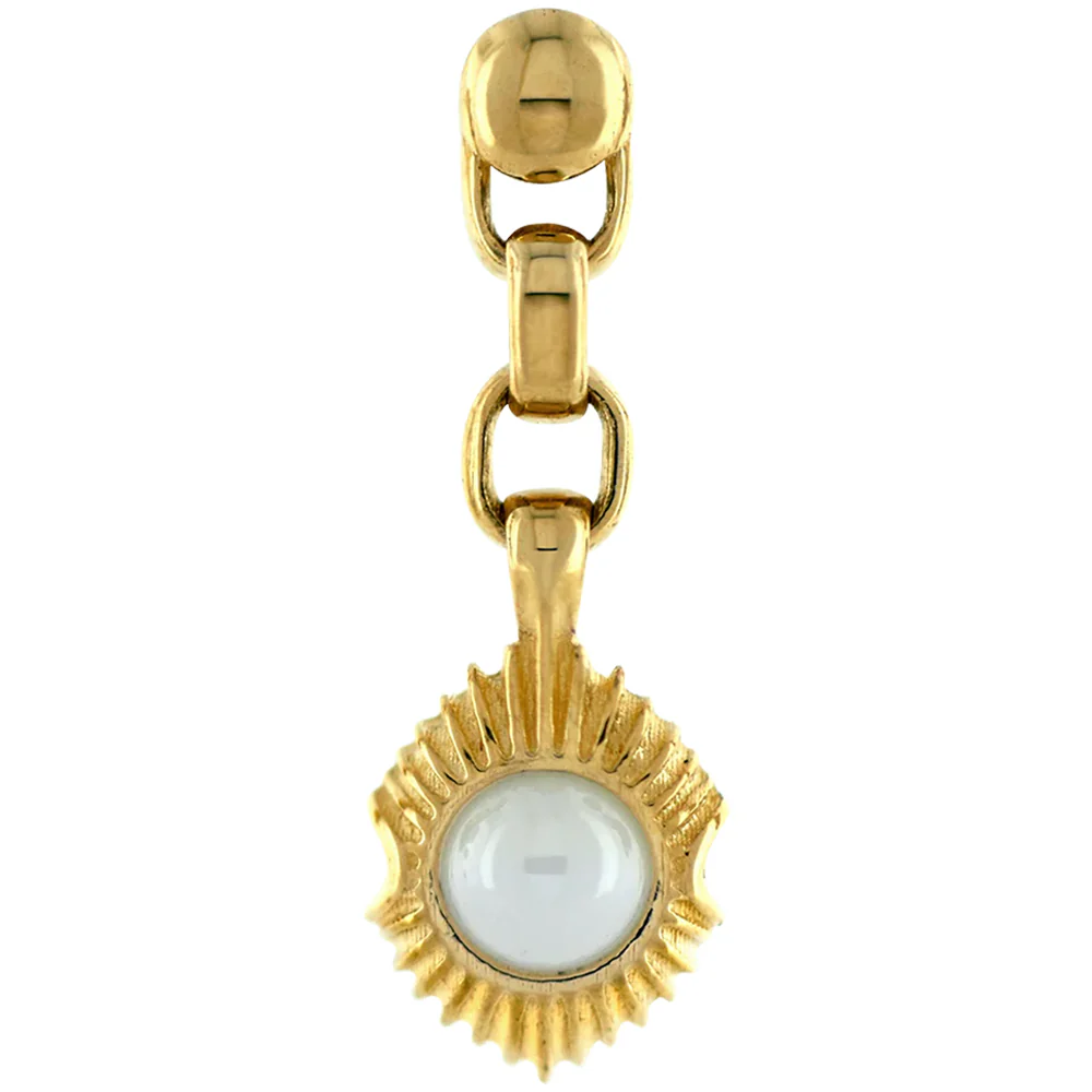 threadless: "Sunveil Dangle" End in Gold with Ceramic Pearl - Image 4