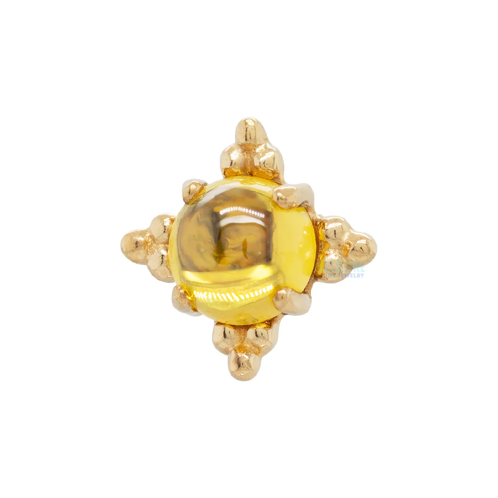 threadless: "Zia" End in Gold with Stone Cabochon - Image 2