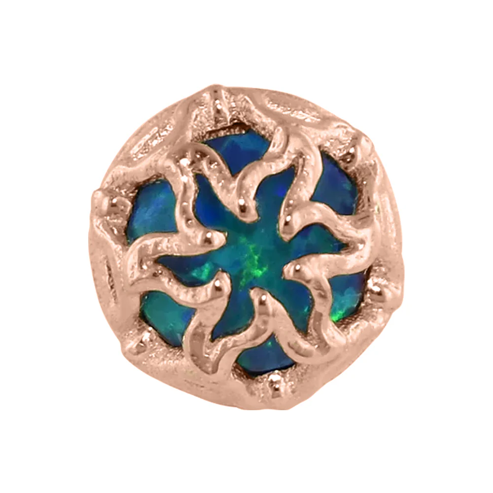 "Tinsel" Threaded End in Rose Gold with Opal - Image 3