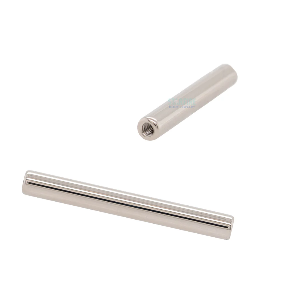 Titanium Threaded Straight Barbell Shaft - 12 ga.