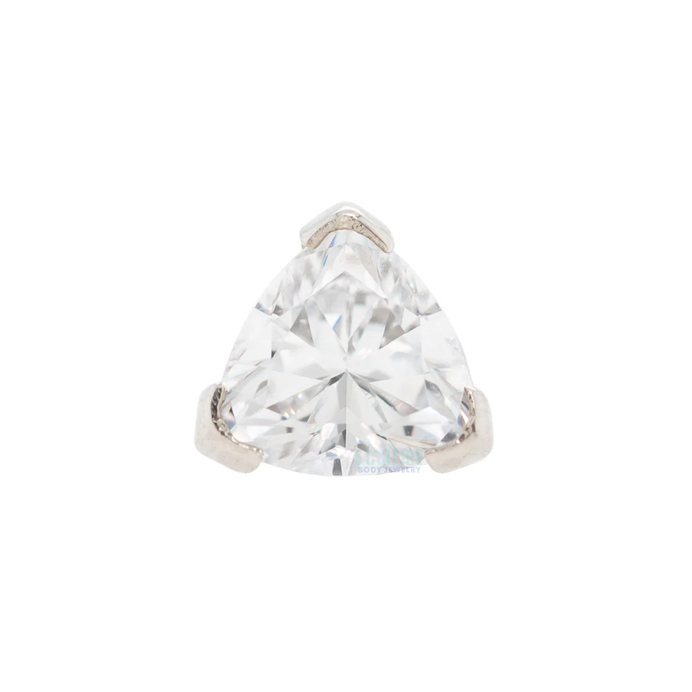 Trillion Threaded End in Gold with Brilliant-Cut Gem - Image 2