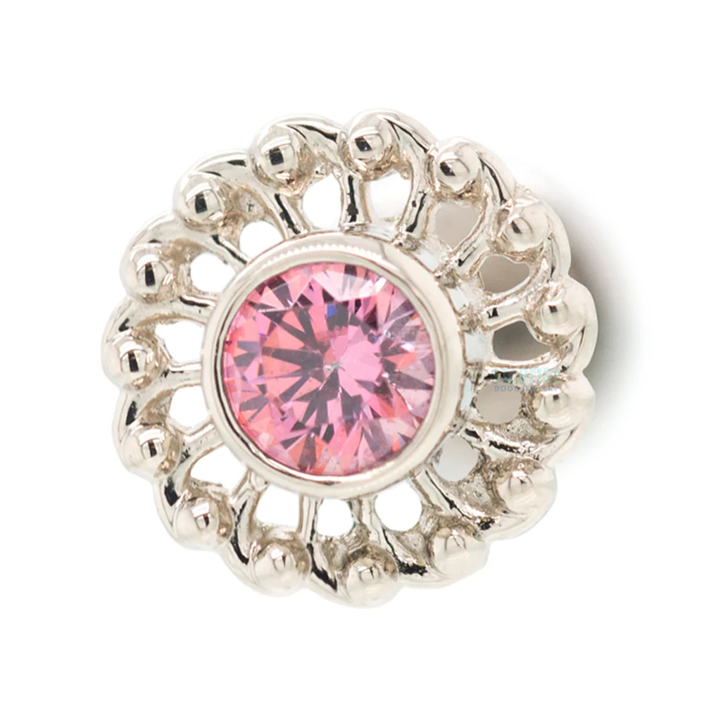 "Virtue" Threaded End in White Gold with 3mm Brilliant-Cut Gem - Image 3