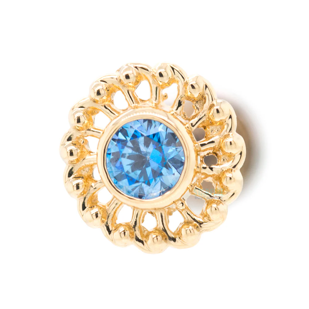 "Virtue" Threaded End in Yellow Gold with 3mm Brilliant-Cut Gem - Image 3