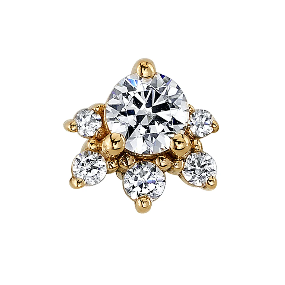 "Anaya" Threaded End in Gold with DIAMONDS - Image 2