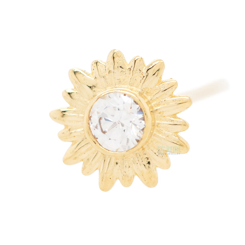 "Artesia" Nostril Screw in Gold with BEZEL-SET Brilliant-Cut Gem - Image 2