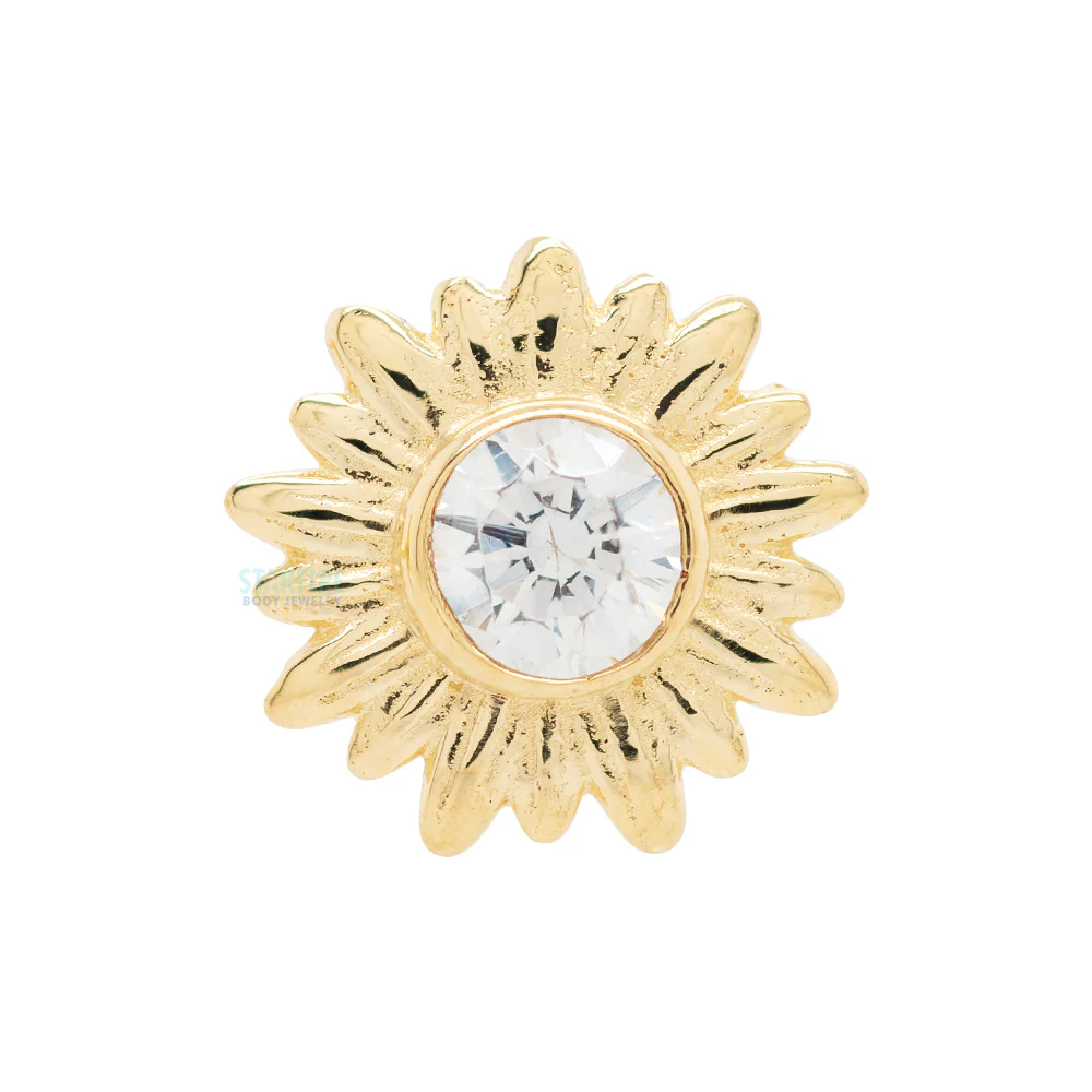 "Artesia" Nostril Screw in Gold with BEZEL-SET Brilliant-Cut Gem - Image 3
