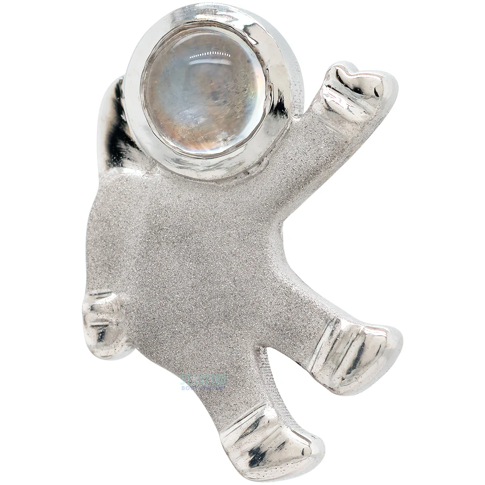 "Astro" Threaded End in Gold with Rainbow Moonstone