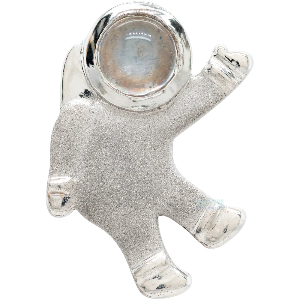 "Astro" Threaded End in Gold with Rainbow Moonstone - Image 3