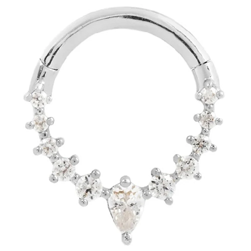 "Athena" Hinge Ring / Clicker in Gold with CZ's - Image 5