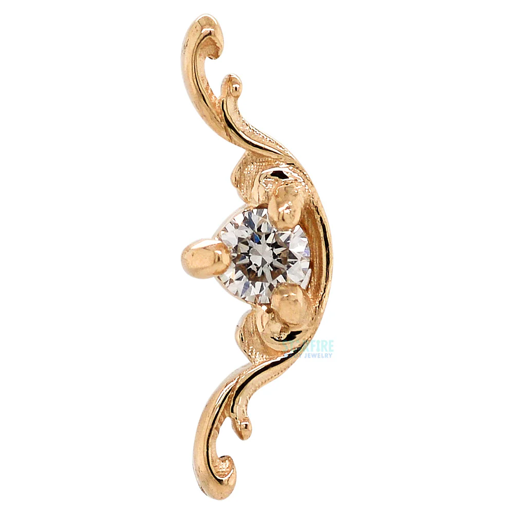 "Bishop" Threaded End in Gold with White Diamond - Image 3