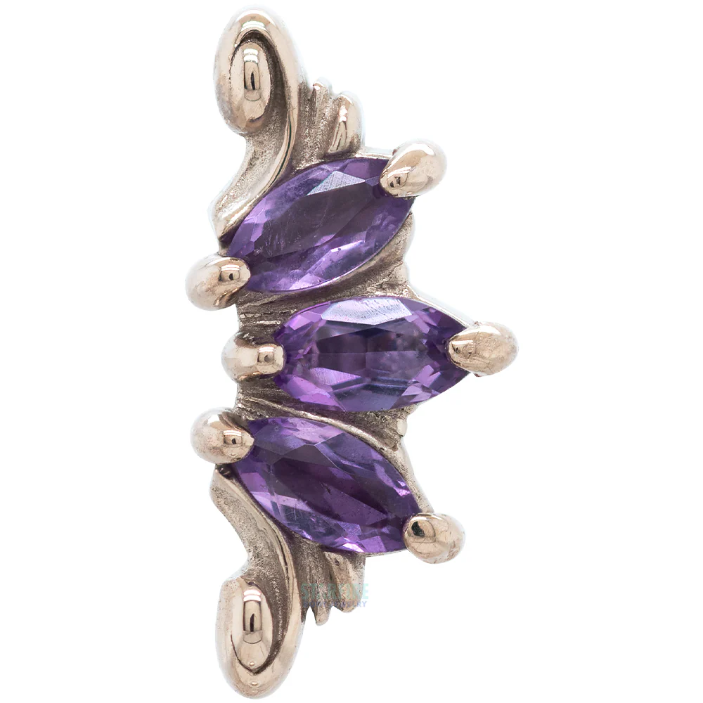 "Grandeur" Threaded End in Gold with Amethyst - Image 2