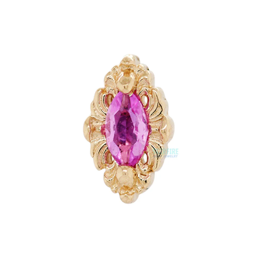 "Honor" Threaded End in Gold with Pink Sapphire - Image 2