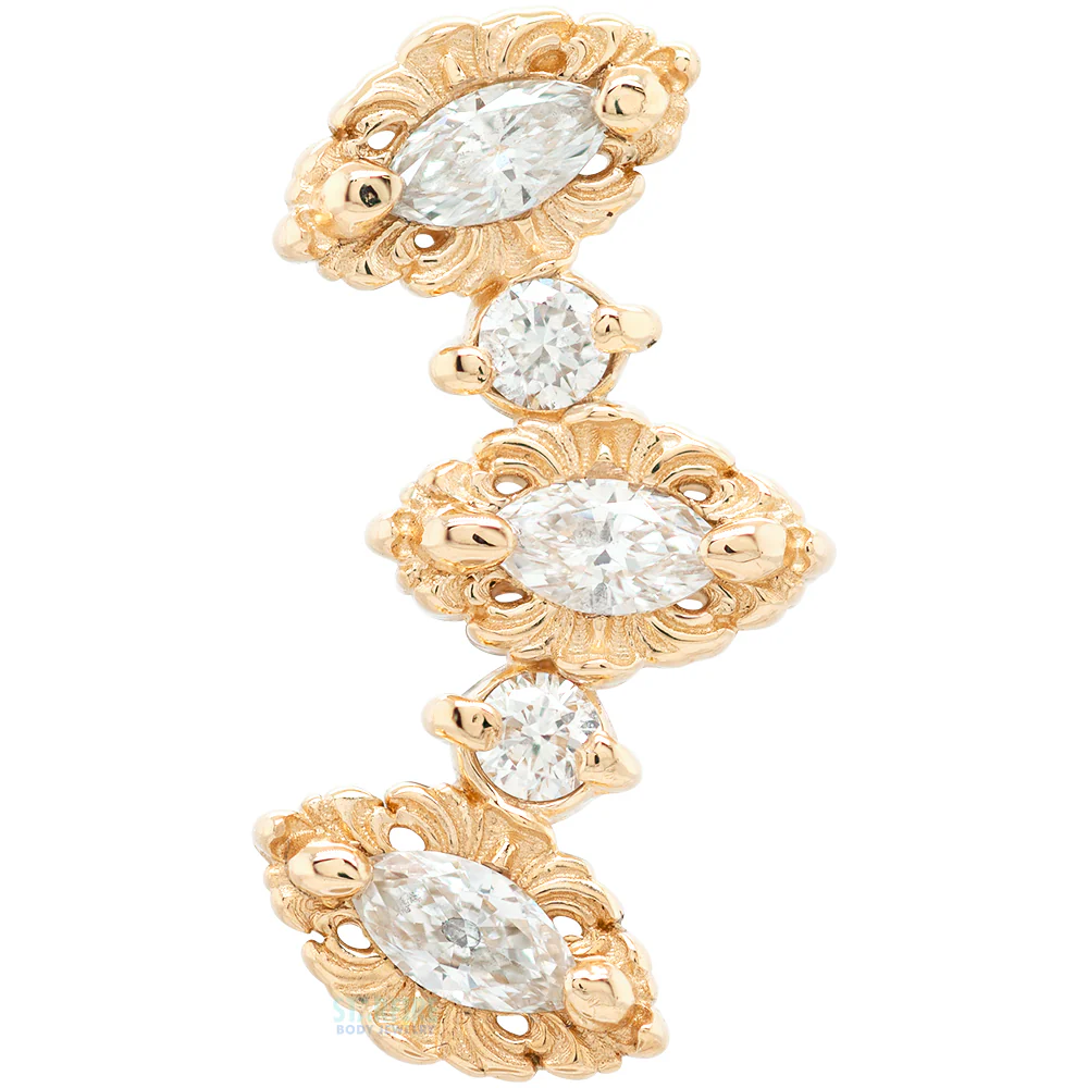 "Majesty" Threaded End in Gold with White Diamonds - Image 3