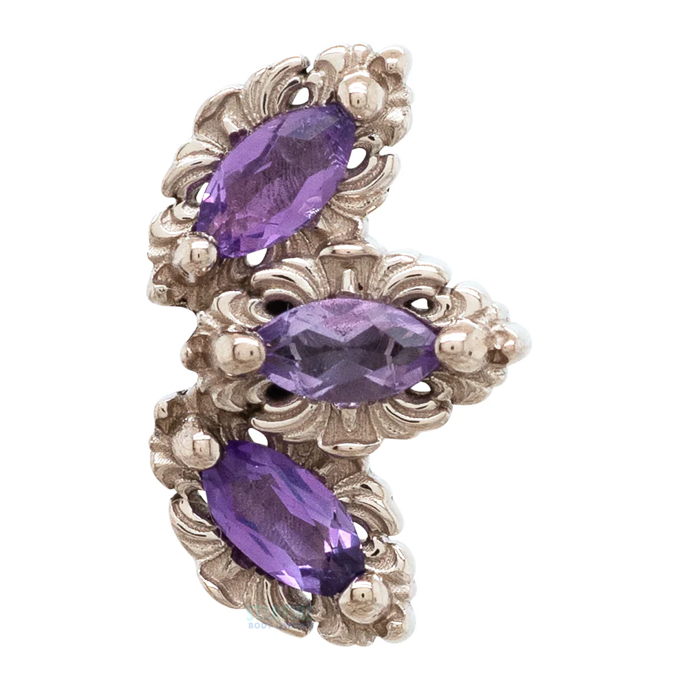 threadless: "Baroque" End in Gold with Amethyst - Image 3