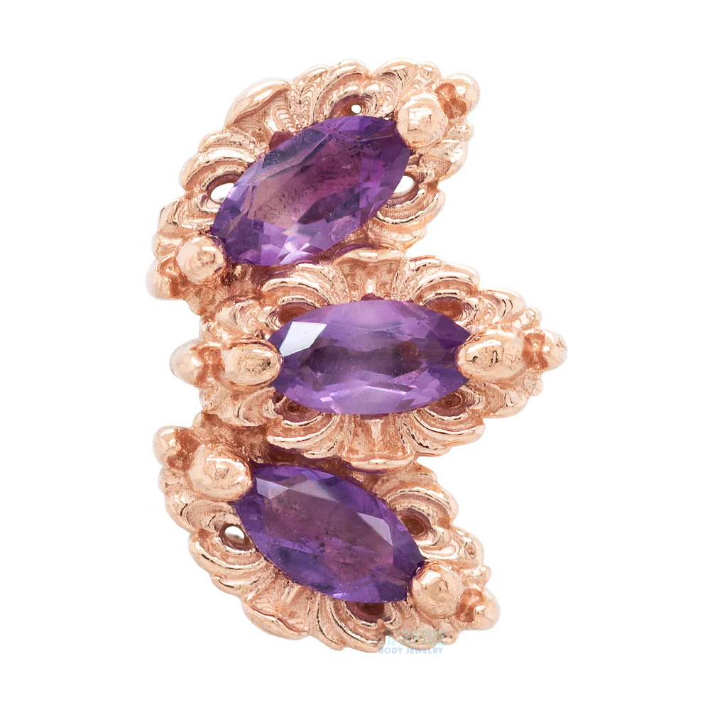 threadless: "Baroque" End in Gold with Amethyst - Image 4