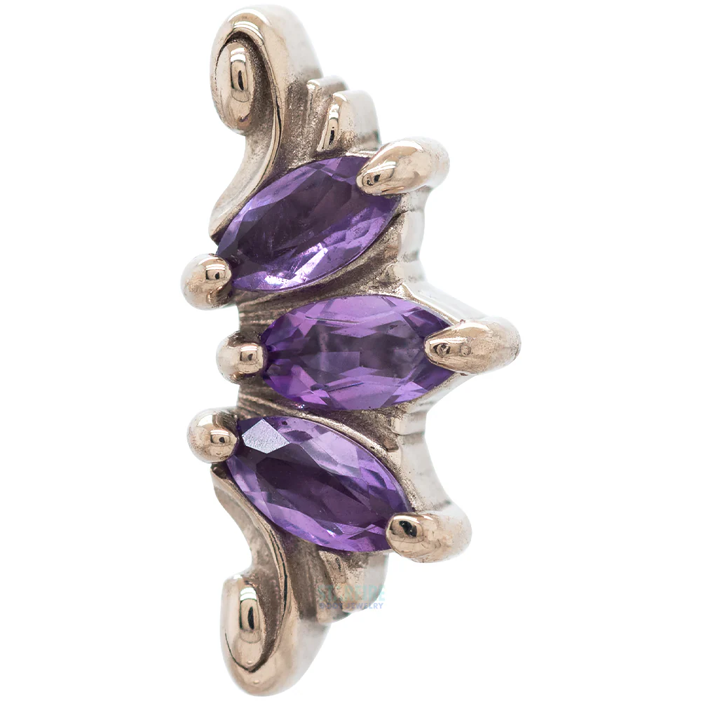 threadless: "Grandeur" End in Gold with Amethyst - Image 3