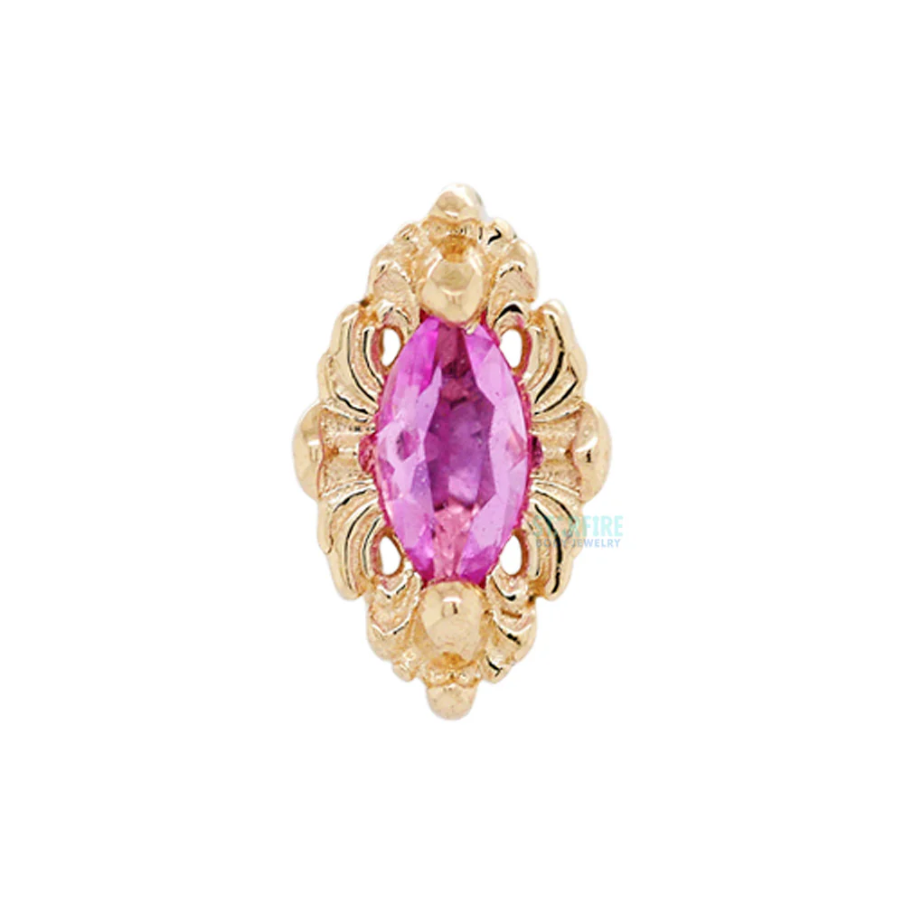 threadless: "Honor" End in Gold with Pink Sapphire - Image 3