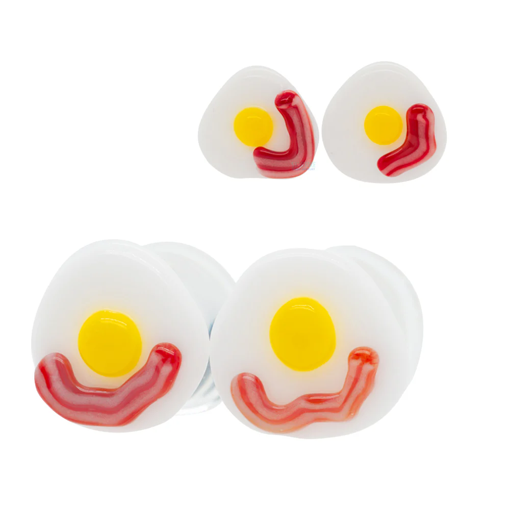 Bacon & Egg Glass Plugs