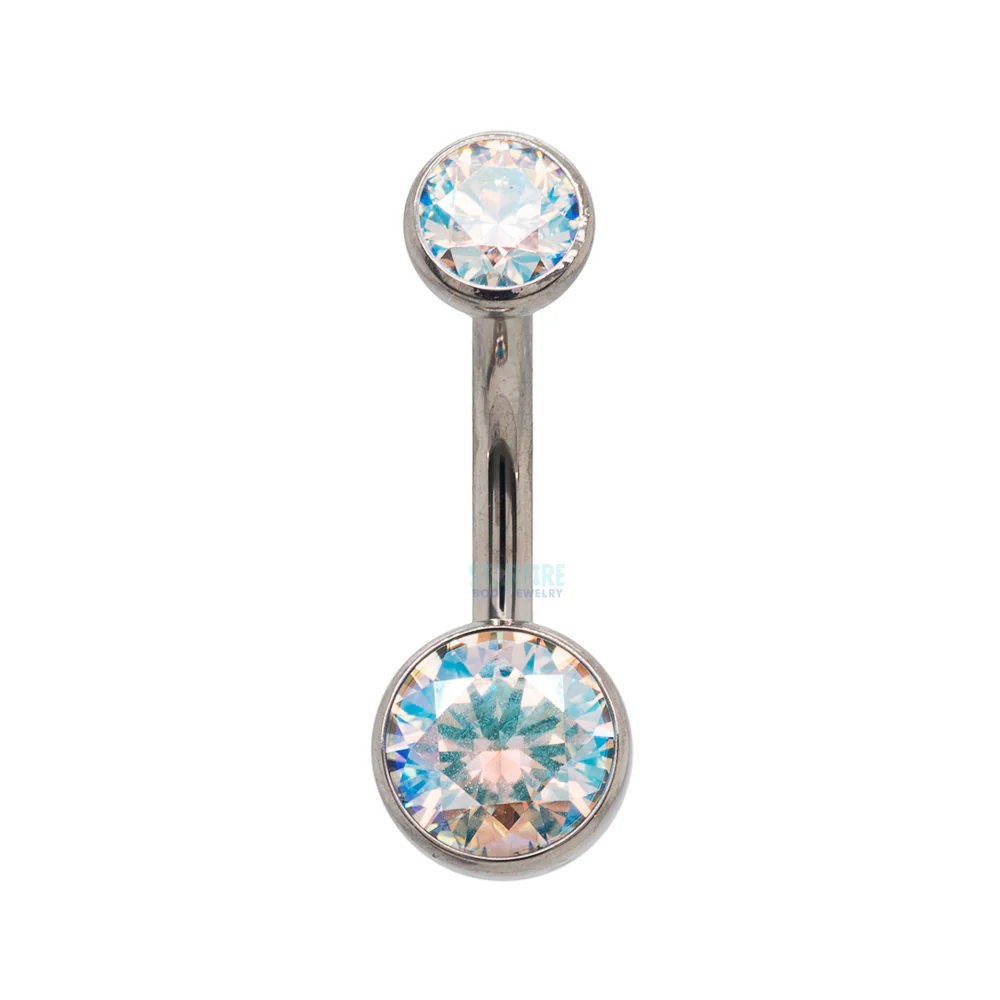 Ball-Set Faceted Gem Navel Curve - Image 10