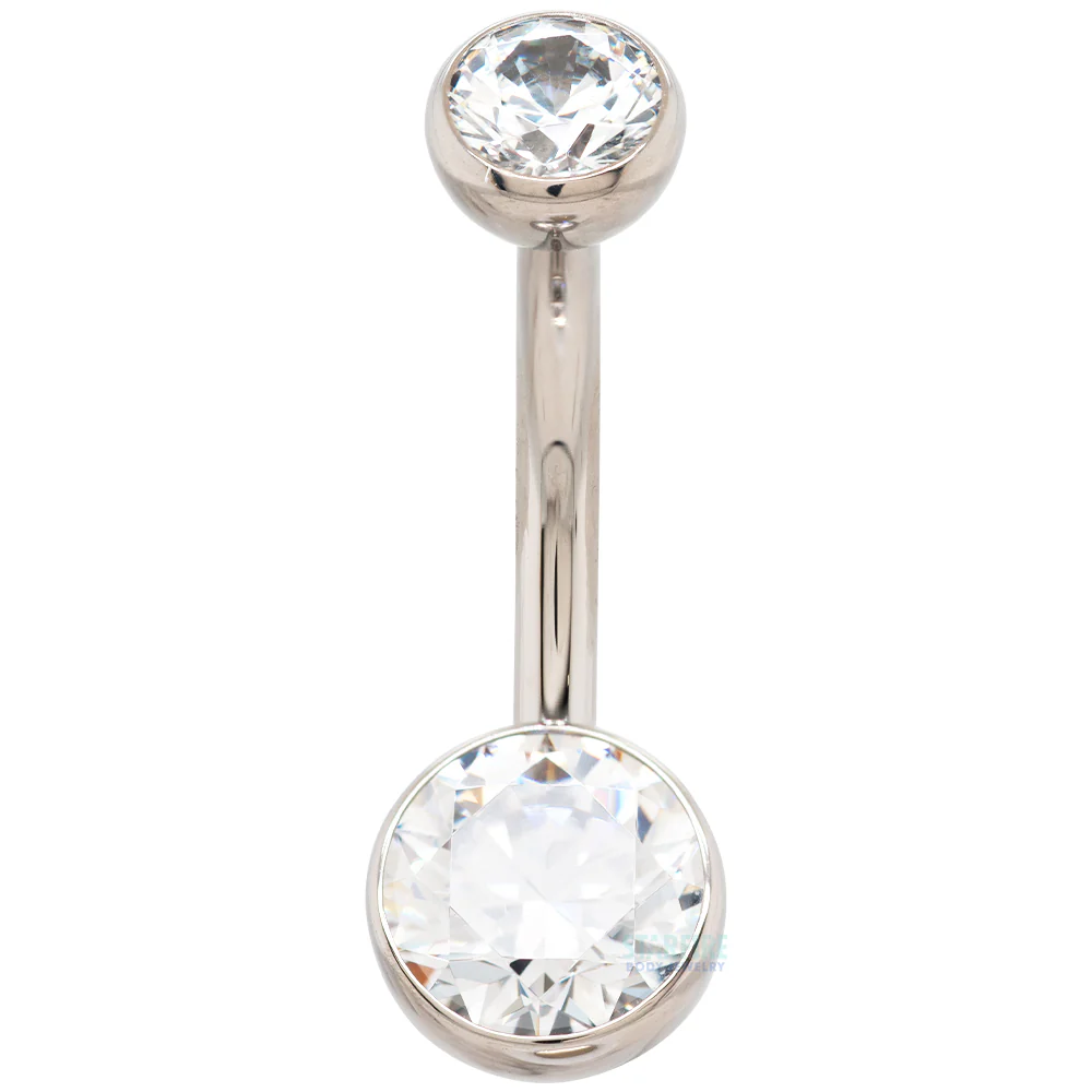 Ball-Set Faceted Gem Navel Curve - Image 3