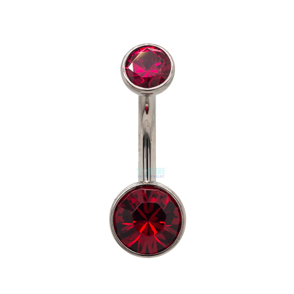 Ball-Set Faceted Gem Navel Curve - Image 4