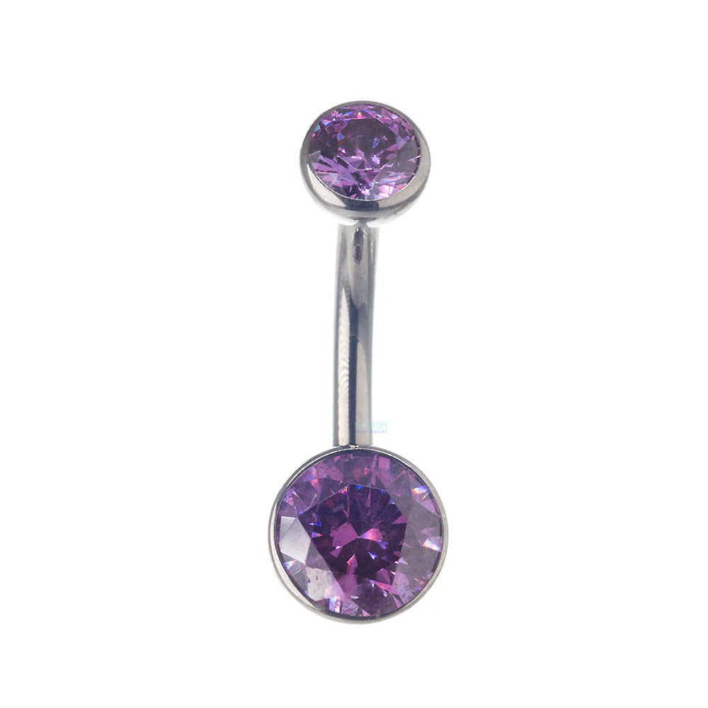 Ball-Set Faceted Gem Navel Curve - Image 5