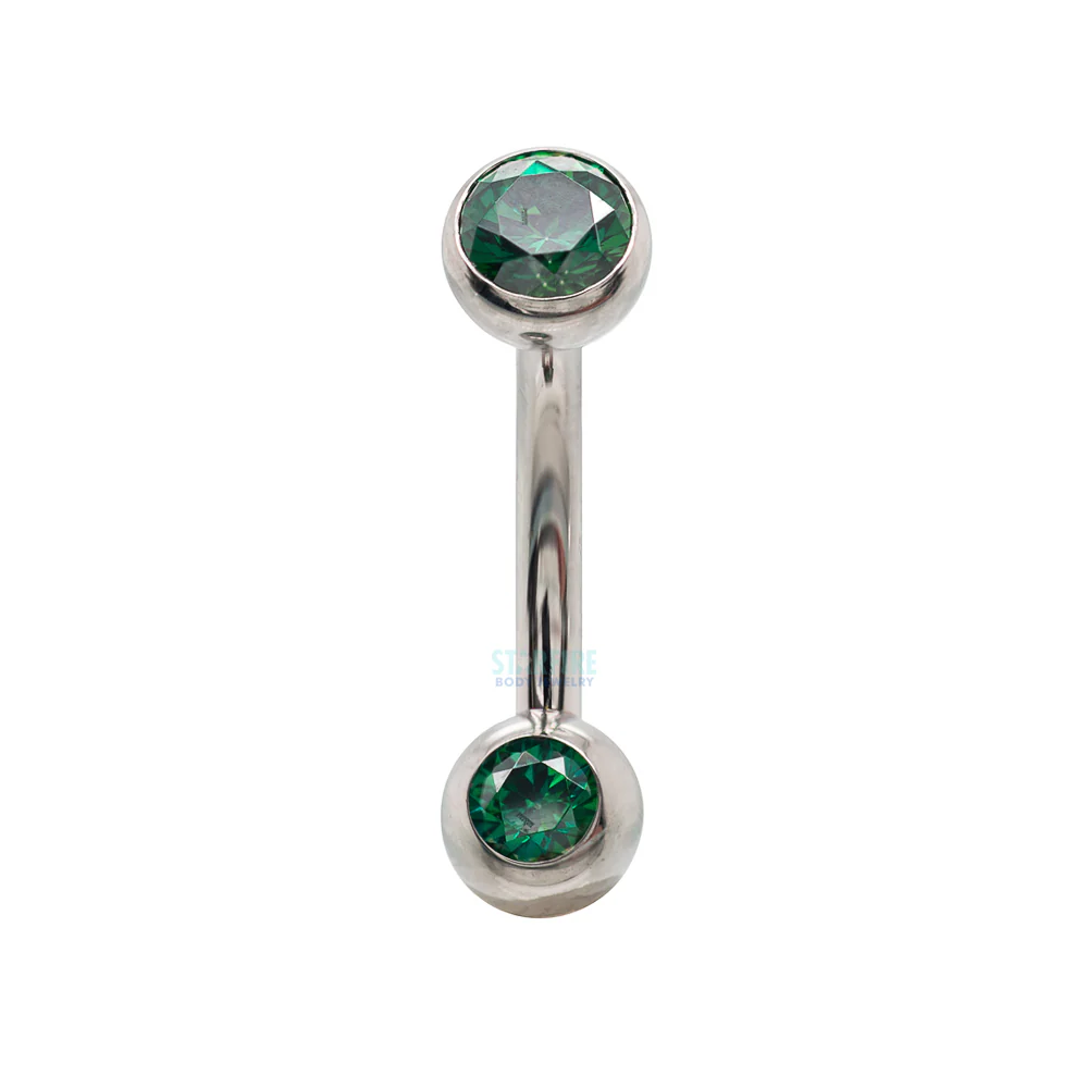 Ball-Set Faceted Gem Navel Curve - Image 6