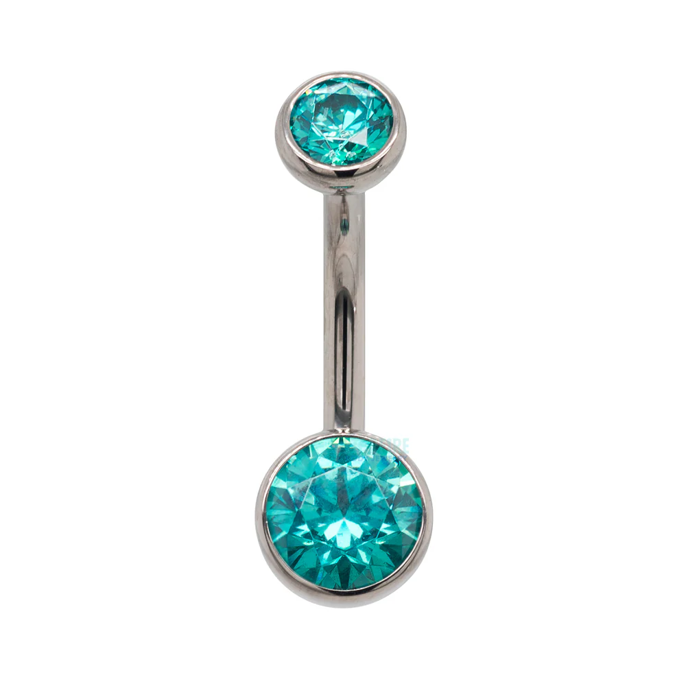 Ball-Set Faceted Gem Navel Curve - Image 7