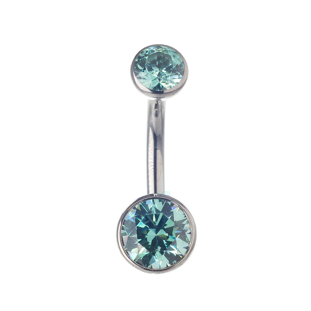 Ball-Set Faceted Gem Navel Curve - Image 8