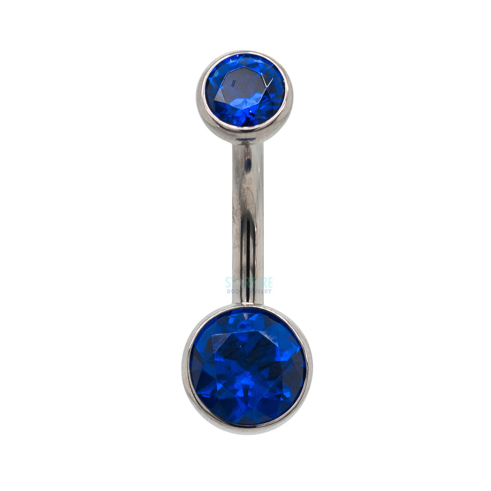 Ball-Set Faceted Gem Navel Curve - Image 9