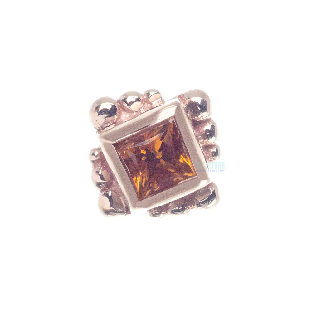 Beaded Princess Nostril Screw in Gold with Citrine - Image 2