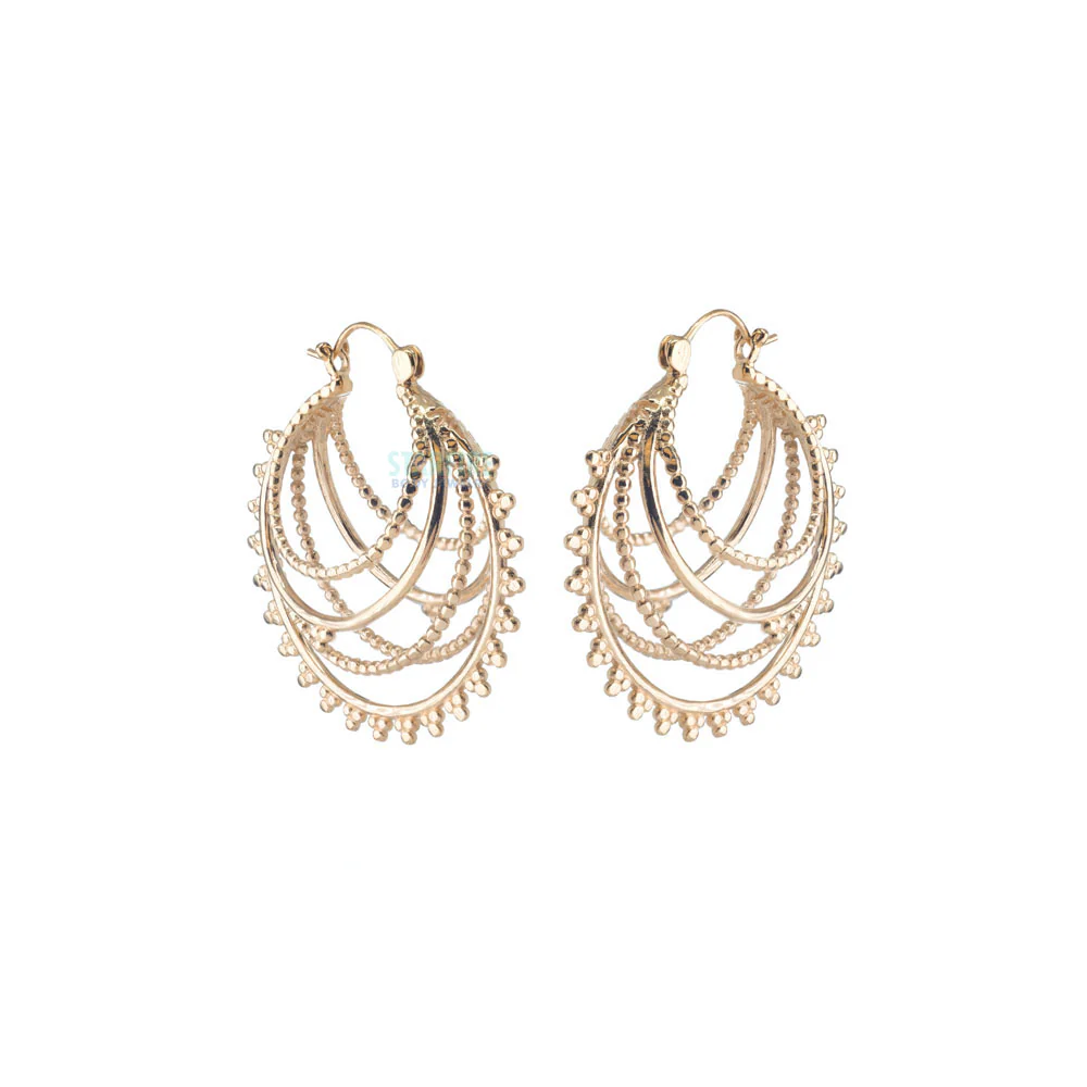 Beaded Warrior Hoop Earrings - Image 5