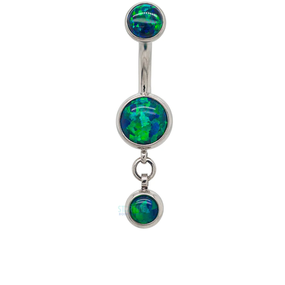 Bezel-Set Opal Navel Curve with Dangle #1 - Image 6