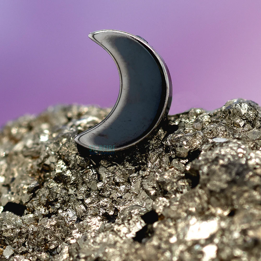 threadless: High Polish Crescent Moon End in Black Niobium - Image 2