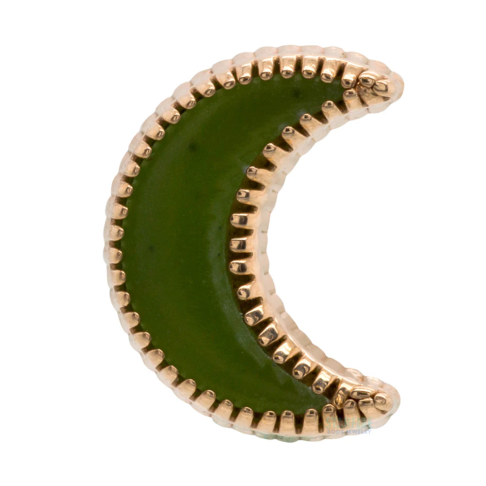 threadless: Cabochon Moon End in Gold with Stone - Image 3